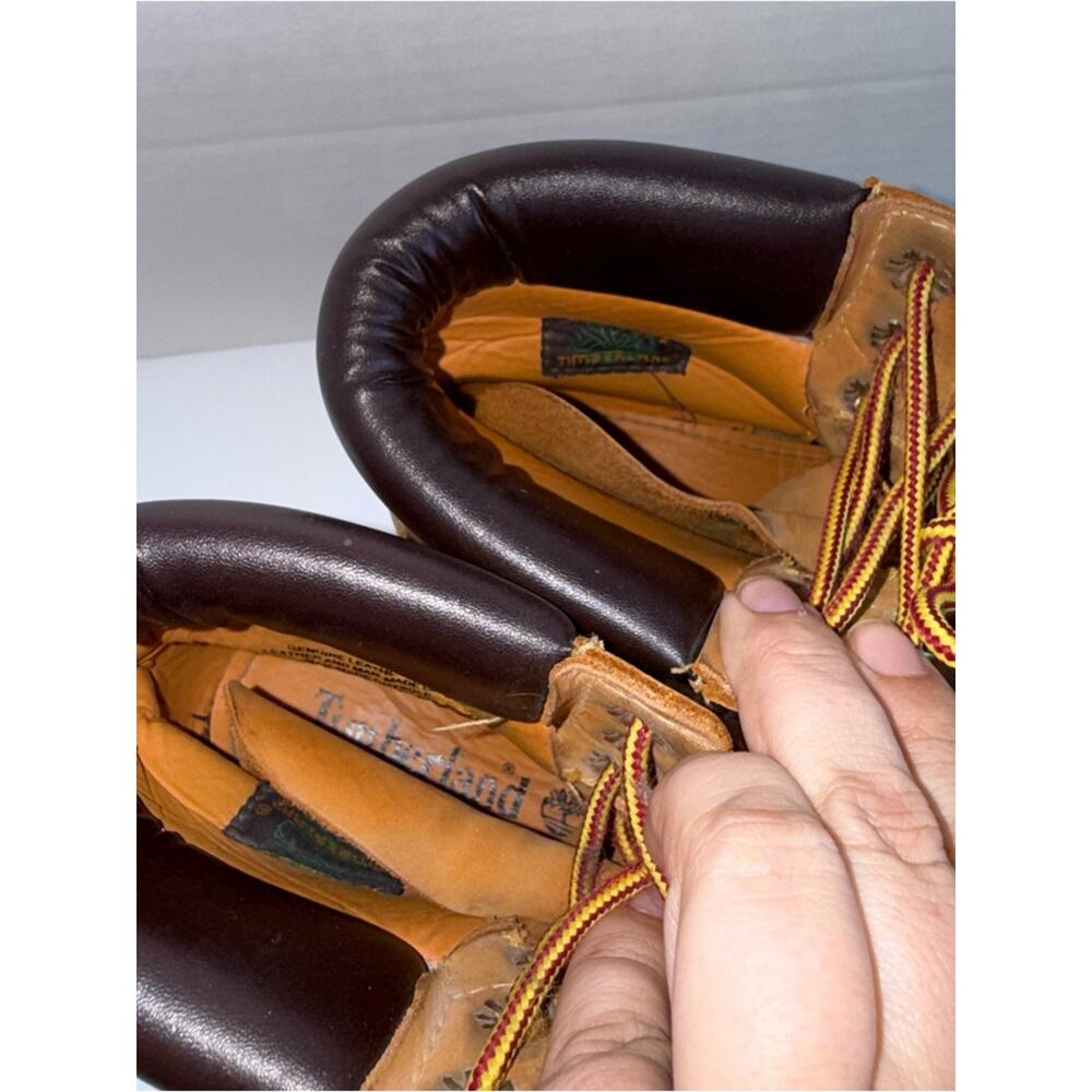 TIMBERLAND monogram collab leather high rise lace up streetwear boots 8M - Picture 4 of 9